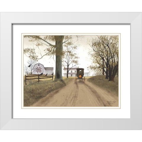 Headin Home White Modern Wood Framed Art Print with Double Matting by Jacobs, Billy