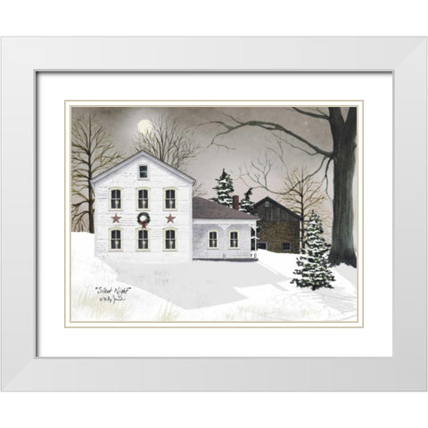 Silent Night White Modern Wood Framed Art Print with Double Matting by Jacobs, Billy