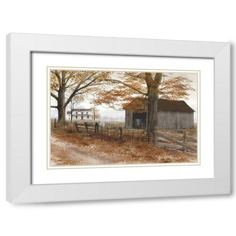Old Country Road White Modern Wood Framed Art Print with Double Matting by Jacobs, Billy