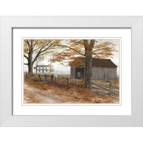 Old Country Road White Modern Wood Framed Art Print with Double Matting by Jacobs, Billy