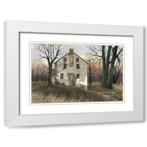 Old Mill at Sunset White Modern Wood Framed Art Print with Double Matting by Jacobs, Billy