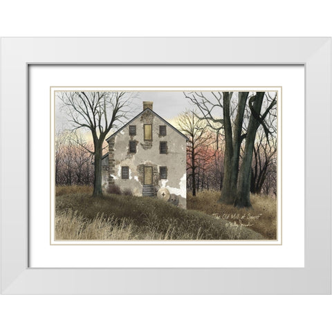 Old Mill at Sunset White Modern Wood Framed Art Print with Double Matting by Jacobs, Billy