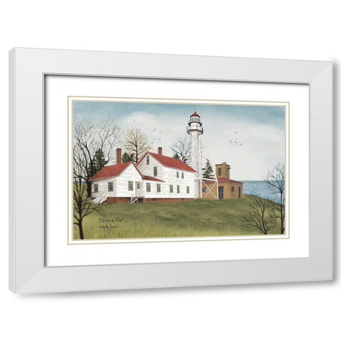 Whitefish Point White Modern Wood Framed Art Print with Double Matting by Jacobs, Billy