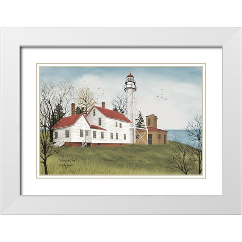 Whitefish Point White Modern Wood Framed Art Print with Double Matting by Jacobs, Billy