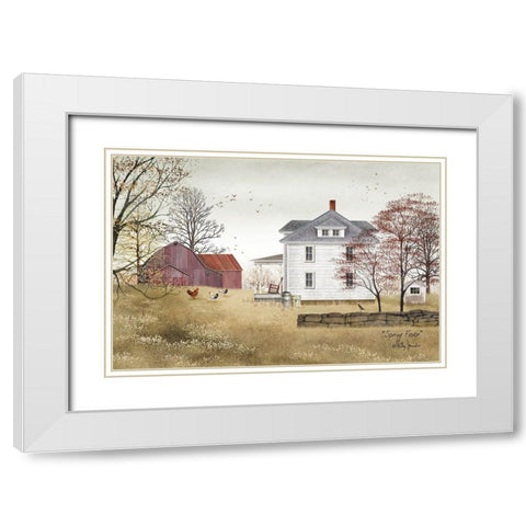 Spring Fever White Modern Wood Framed Art Print with Double Matting by Jacobs, Billy