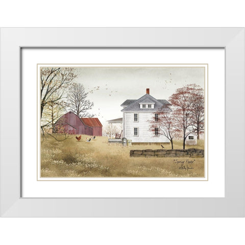 Spring Fever White Modern Wood Framed Art Print with Double Matting by Jacobs, Billy