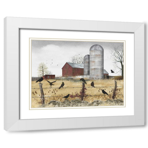 Fall Gathering White Modern Wood Framed Art Print with Double Matting by Jacobs, Billy