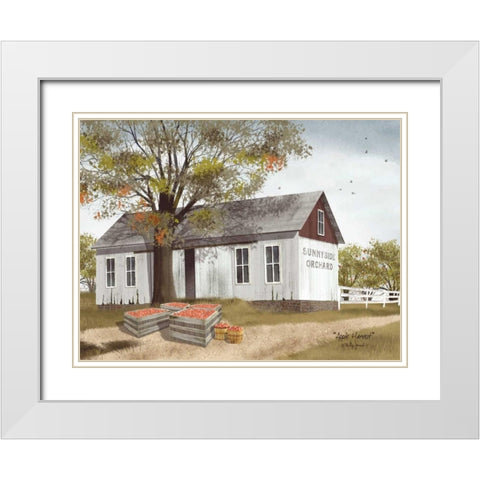 Apple Harvest White Modern Wood Framed Art Print with Double Matting by Jacobs, Billy