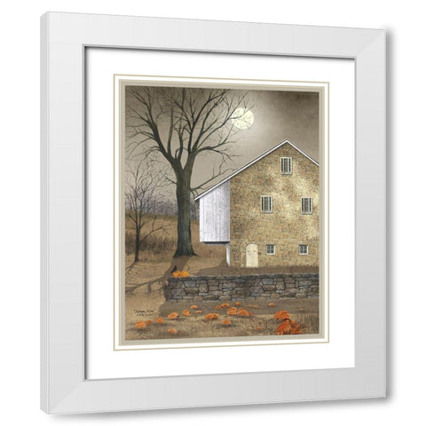 Autumn Moon White Modern Wood Framed Art Print with Double Matting by Jacobs, Billy
