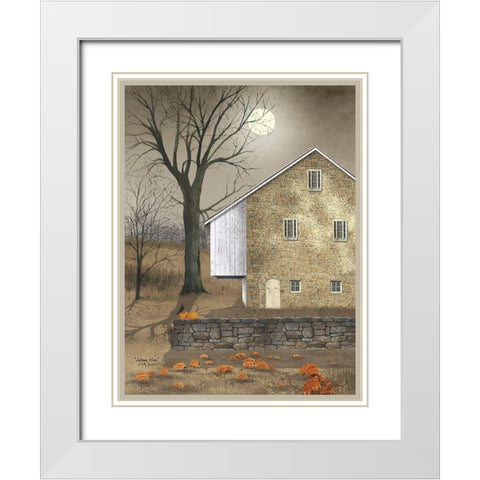 Autumn Moon White Modern Wood Framed Art Print with Double Matting by Jacobs, Billy