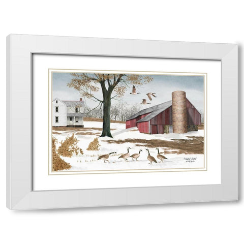 Headin South White Modern Wood Framed Art Print with Double Matting by Jacobs, Billy
