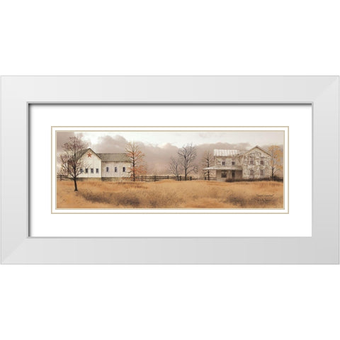 Peaceful Homestead White Modern Wood Framed Art Print with Double Matting by Jacobs, Billy