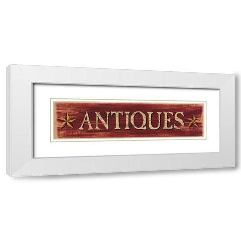 Antiques White Modern Wood Framed Art Print with Double Matting by Jacobs, Billy