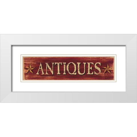 Antiques White Modern Wood Framed Art Print with Double Matting by Jacobs, Billy