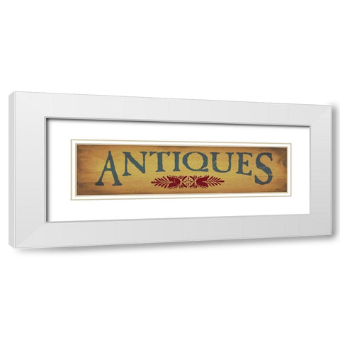Antiques White Modern Wood Framed Art Print with Double Matting by Jacobs, Billy