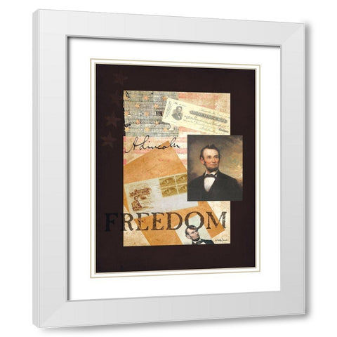 Lincoln White Modern Wood Framed Art Print with Double Matting by Jacobs, Billy