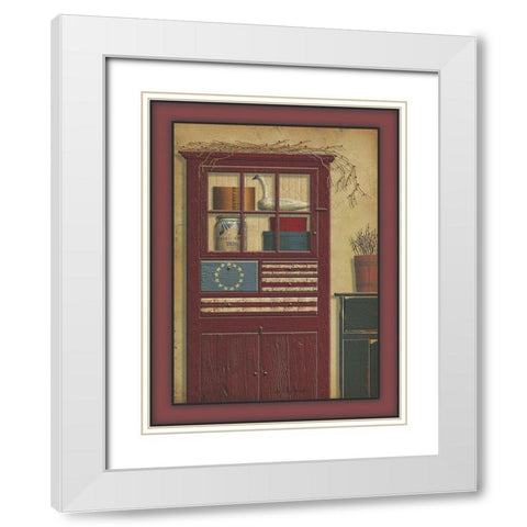Americana Hutch White Modern Wood Framed Art Print with Double Matting by Jacobs, Billy