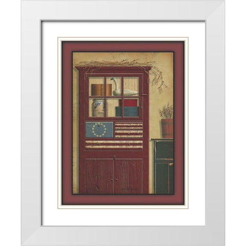 Americana Hutch White Modern Wood Framed Art Print with Double Matting by Jacobs, Billy