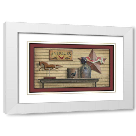 Antiques White Modern Wood Framed Art Print with Double Matting by Jacobs, Billy