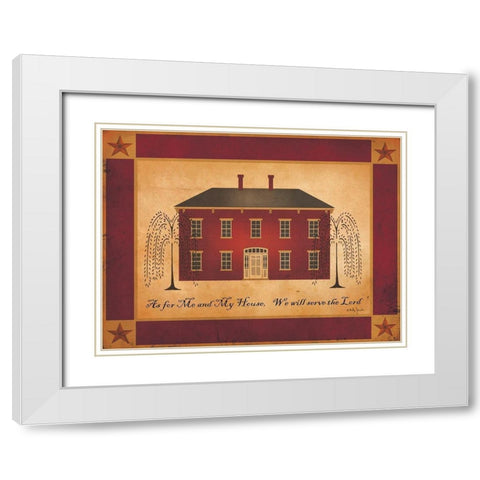 As For Me White Modern Wood Framed Art Print with Double Matting by Jacobs, Billy