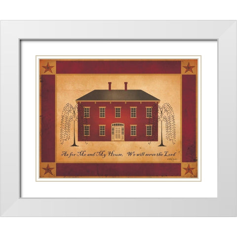 As For Me White Modern Wood Framed Art Print with Double Matting by Jacobs, Billy