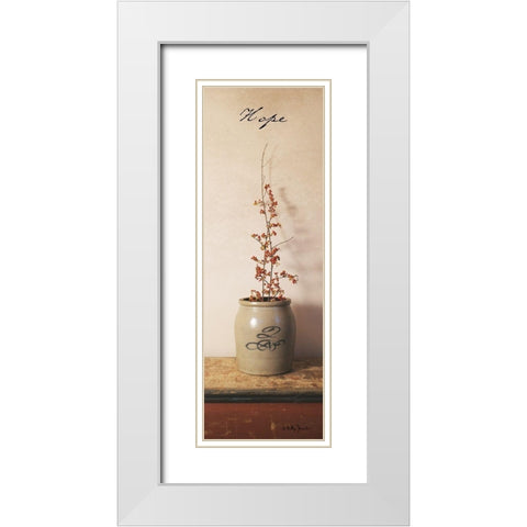 Hope White Modern Wood Framed Art Print with Double Matting by Jacobs, Billy