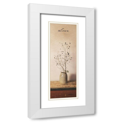 Love White Modern Wood Framed Art Print with Double Matting by Jacobs, Billy
