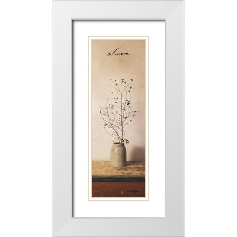 Love White Modern Wood Framed Art Print with Double Matting by Jacobs, Billy