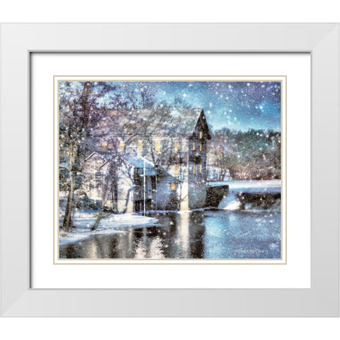 All is Calm White Modern Wood Framed Art Print with Double Matting by Bluebird Barn