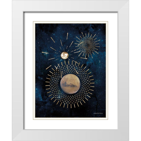 Gold Celestial Rays III White Modern Wood Framed Art Print with Double Matting by Bluebird Barn