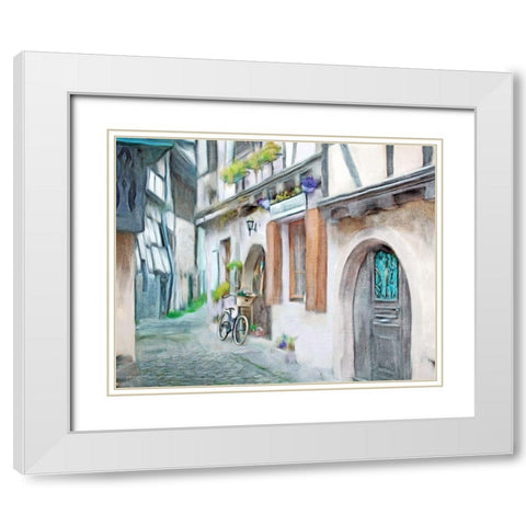 Alleyway White Modern Wood Framed Art Print with Double Matting by Bluebird Barn