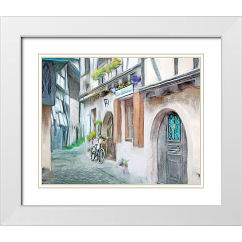 Alleyway White Modern Wood Framed Art Print with Double Matting by Bluebird Barn