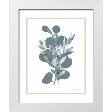 Watercolor Greenery Series White Modern Wood Framed Art Print with Double Matting by Bluebird Barn