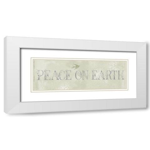 Peace on Earth White Modern Wood Framed Art Print with Double Matting by Bluebird Barn