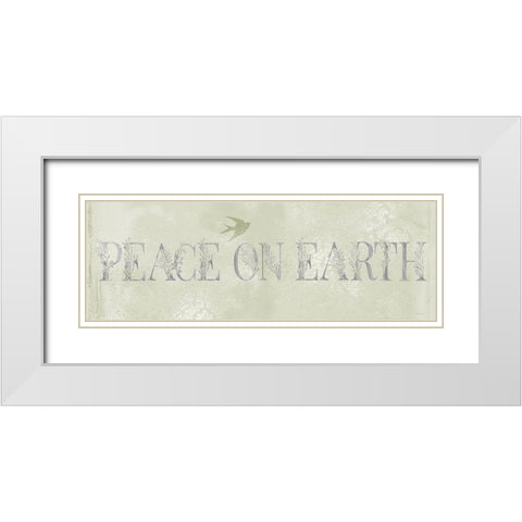 Peace on Earth White Modern Wood Framed Art Print with Double Matting by Bluebird Barn