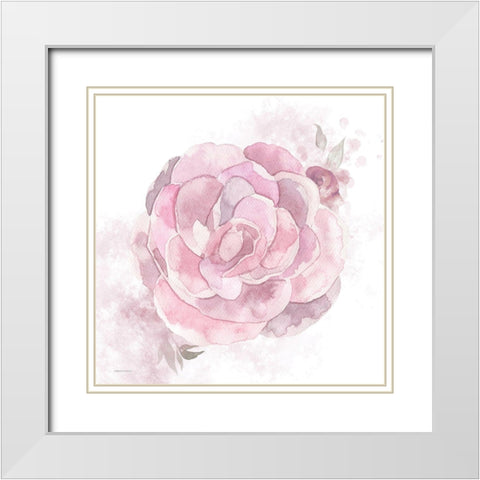 Cottage Peony II White Modern Wood Framed Art Print with Double Matting by Bluebird Barn