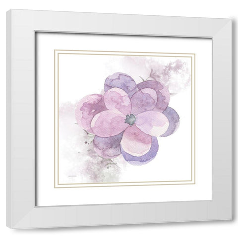 Cottage Pansy White Modern Wood Framed Art Print with Double Matting by Bluebird Barn