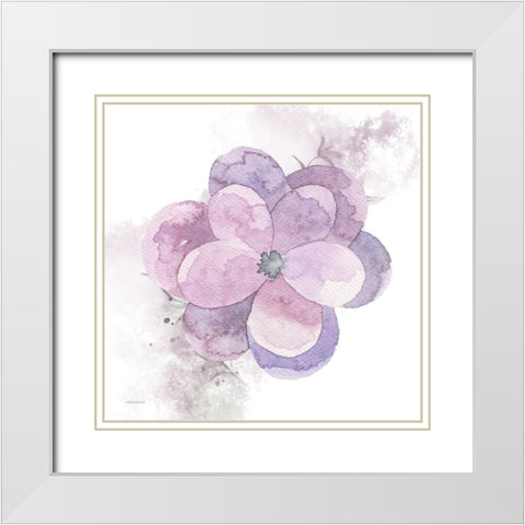 Cottage Pansy White Modern Wood Framed Art Print with Double Matting by Bluebird Barn