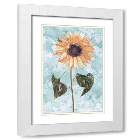 Vintage Sunflower White Modern Wood Framed Art Print with Double Matting by Bluebird Barn