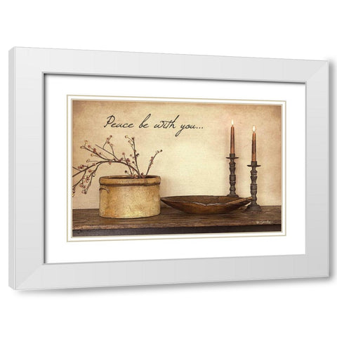 Peace Be With You White Modern Wood Framed Art Print with Double Matting by Boyer, Susie