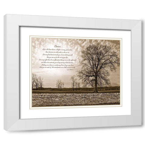 Choices White Modern Wood Framed Art Print with Double Matting by Susie Boyer