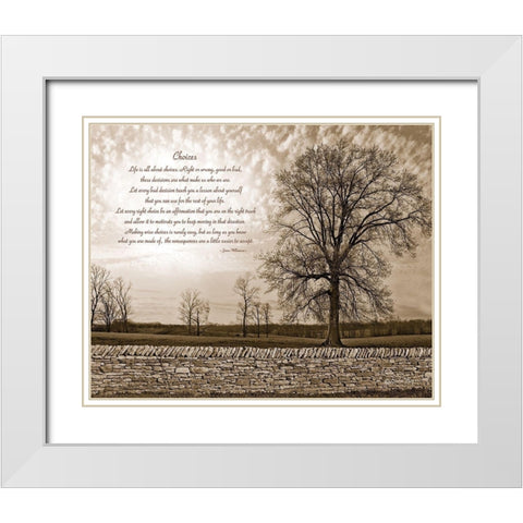 Choices White Modern Wood Framed Art Print with Double Matting by Susie Boyer