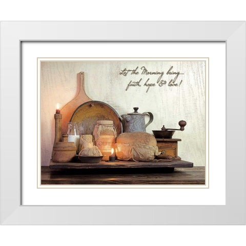 Faith, Hope and Love White Modern Wood Framed Art Print with Double Matting by Boyer, Susie