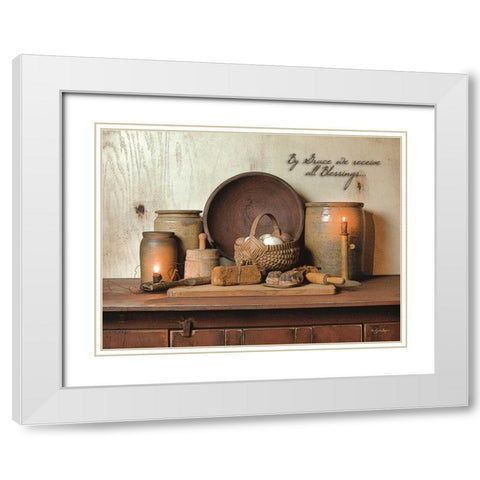 By Grace White Modern Wood Framed Art Print with Double Matting by Boyer, Susie