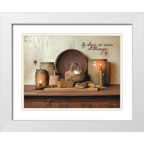 By Grace White Modern Wood Framed Art Print with Double Matting by Boyer, Susie