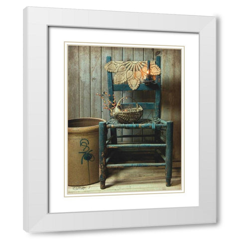 This Old Chair White Modern Wood Framed Art Print with Double Matting by Boyer, Susie