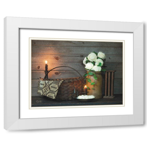 White Flowers White Modern Wood Framed Art Print with Double Matting by Boyer, Susie