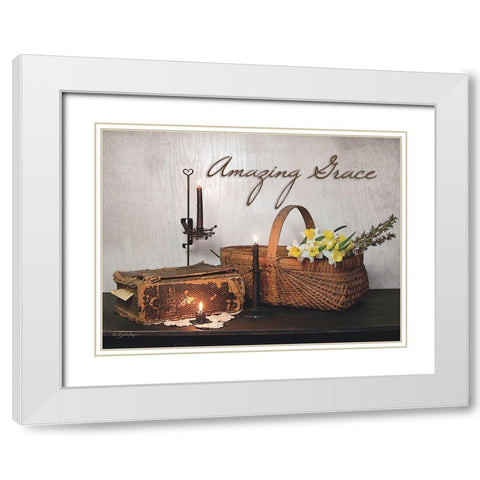 Amazing Grace White Modern Wood Framed Art Print with Double Matting by Boyer, Susie