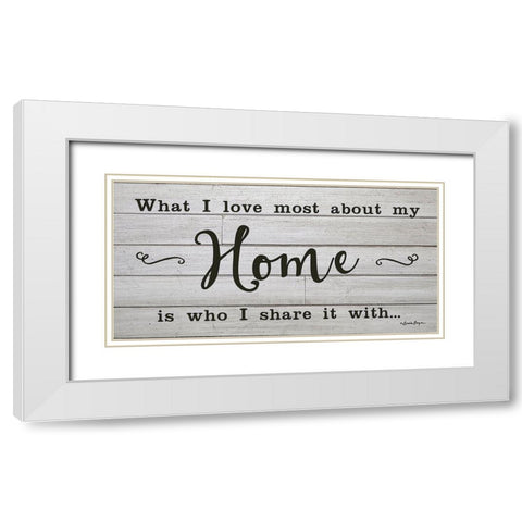 My Home White Modern Wood Framed Art Print with Double Matting by Boyer, Susie