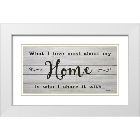 My Home White Modern Wood Framed Art Print with Double Matting by Boyer, Susie